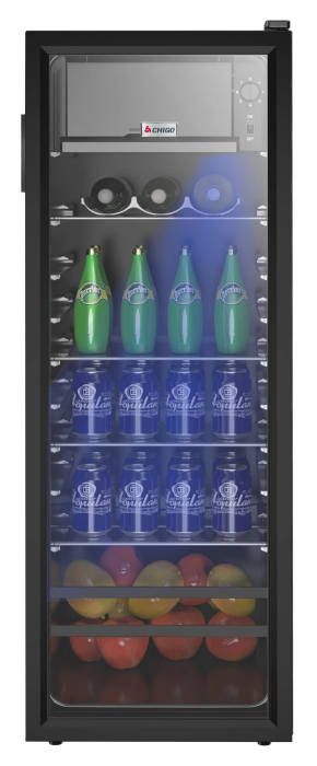 STARCREST Refrigerated Display Case SBC-138BK, 138 L, Temperature Control, Glass Door, Height 125 cm, Black [1]