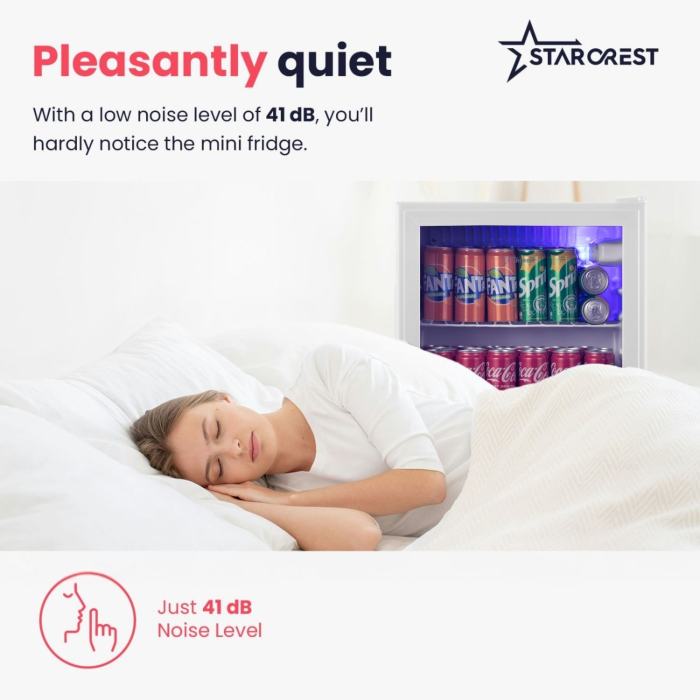 STARCREST Refrigerated Display Case SBC-51WHE, 46 L, Temperature Control, Glass Door, Height 48.8 cm, White [5]