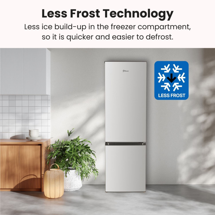 STARCREST SC-268IX-E Refrigerator-Freezer, 268 L, Energy Class E, Less Frost, Adjustable Thermostat, LED Lighting, Fingerprint-Resistant Stainless Steel Finish, Adjustable Feet, Reversible Doors, 178 [5]