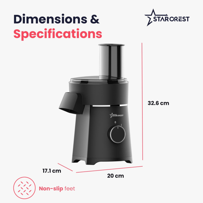 STARCREST SEG-200BK Electric Grater, 200 W, 7 Cutting Modes, Black [8]