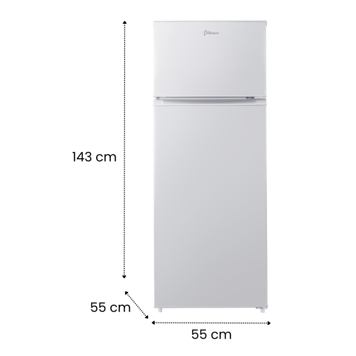 STARCREST SF-210WH-E 2-door refrigerator, 210 L, Energy Class E, LED lighting, Adjustable thermostat, Reversible doors, Height 143 cm, White [10]