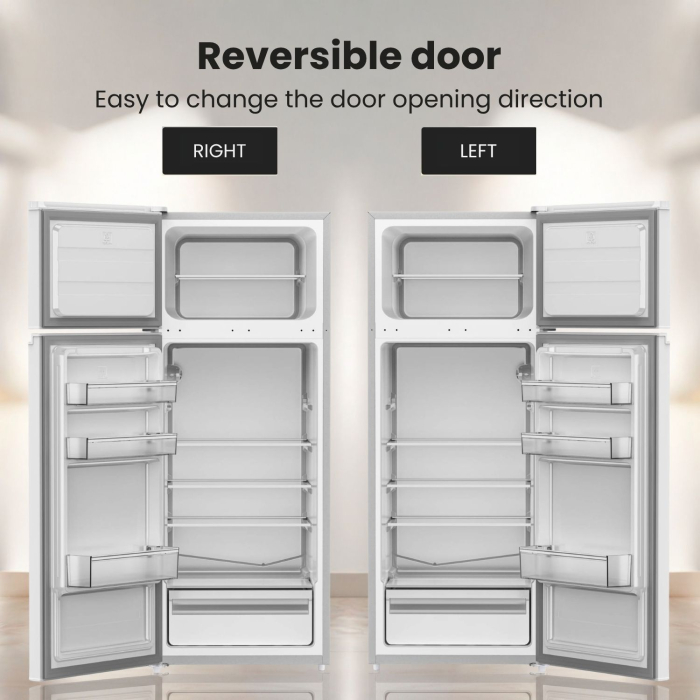 STARCREST SF-210WH-E 2-door refrigerator, 210 L, Energy Class E, LED lighting, Adjustable thermostat, Reversible doors, Height 143 cm, White [9]