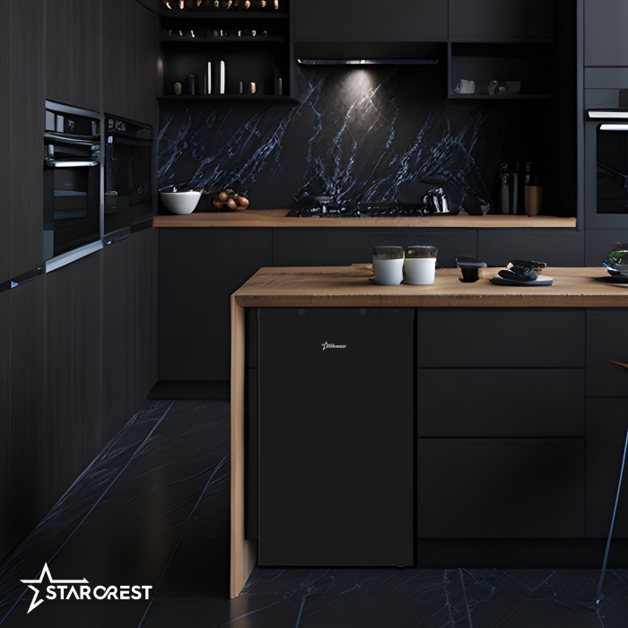 STARCREST Single Door Refrigerator SF-85BK-E, 85 L, Energy Class E, Interior Lighting, Ice Compartment, Height 82 cm, Black [7]
