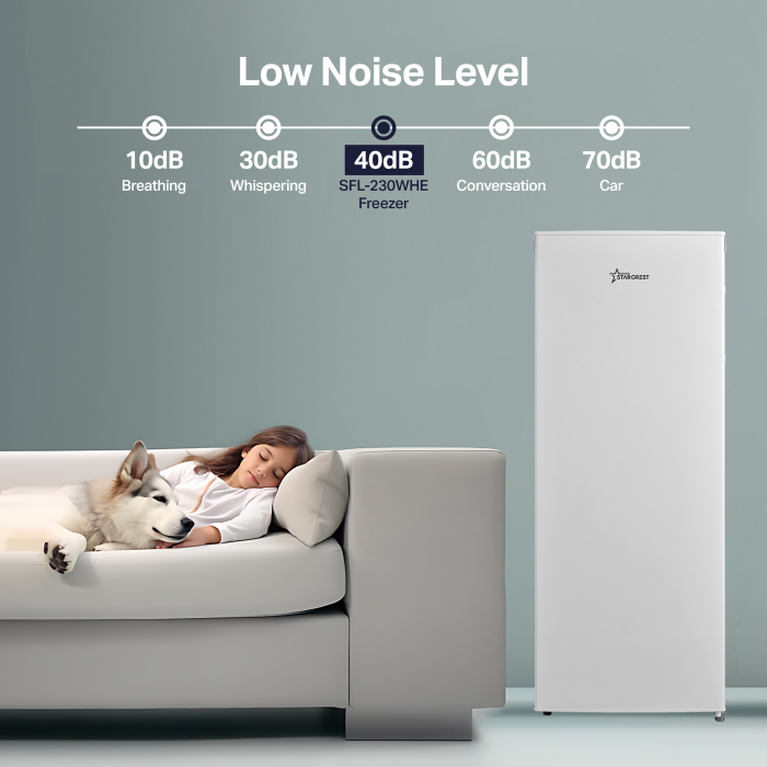 STARCREST Single Door Refrigerator SFL-230WHE, 230 L, Energy Class E, Adjustable Thermostat, Adjustable Shelves, Height 142 cm [6]