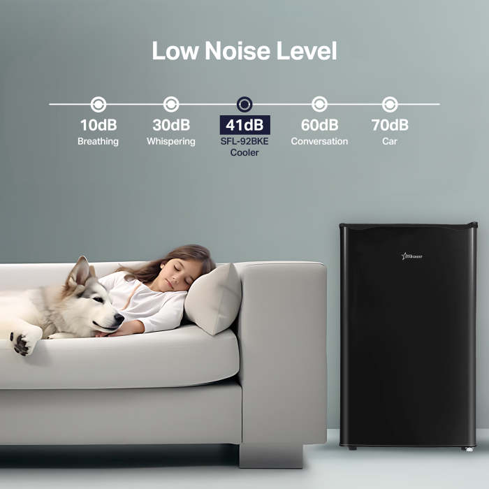 STARCREST Single Door Refrigerator SFL-92BKE, 92 L, Energy Class E, Interior Lighting, Height 83 cm, Black [7]