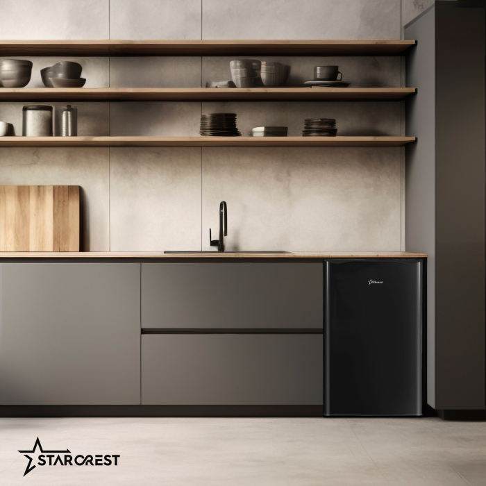 STARCREST Single Door Refrigerator SFL-92BKE, 92 L, Energy Class E, Interior Lighting, Height 83 cm, Black [5]