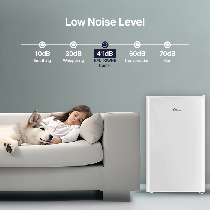 STARCREST Single Door Refrigerator SFL-92WHE, 92 L, Energy Class E, Interior Lighting, Height 83 cm, White [7]