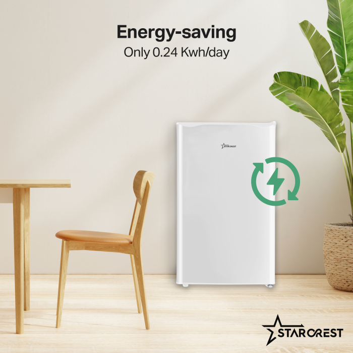 STARCREST Single Door Refrigerator SFL-92WHE, 92 L, Energy Class E, Interior Lighting, Height 83 cm, White [4]