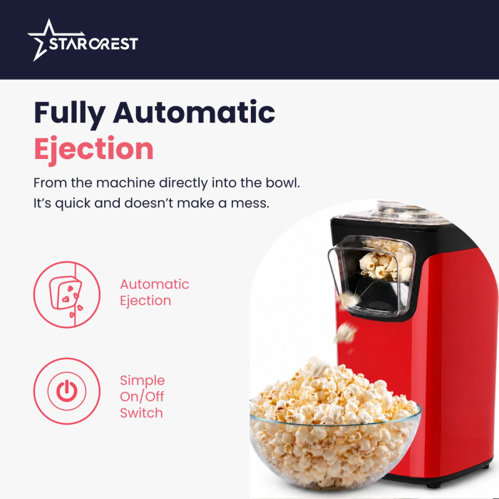 STARCREST SPM-1100RD popcorn maker, 1100 W, Red / Black [4]