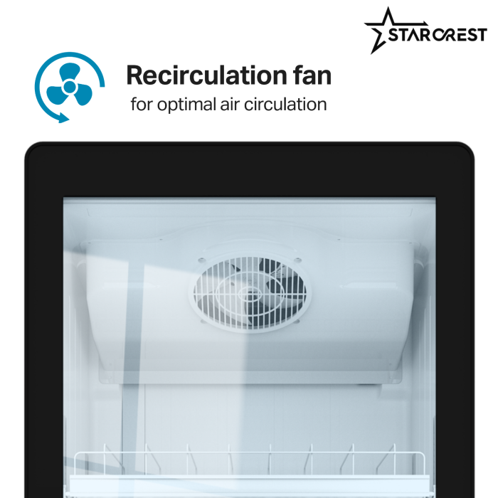 STARCREST SPS-591BK Professional Refrigerated Display Cabinet, 591 L, Adjustable Thermostat, LED Lighting, 194.5 cm Height, Black [5]
