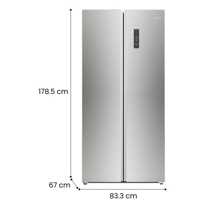 STARCREST SSBS-473IXE Side-by-Side Refrigerator, Energy Class E, No Frost, 473 L, 178.5 cm Height, Digital Display, Inverter Compressor, Stainless Steel [9]