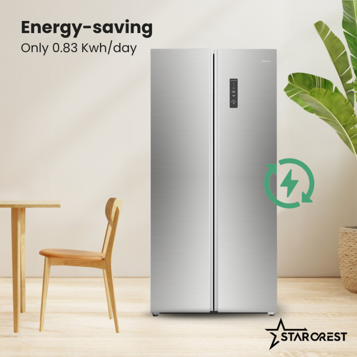 STARCREST SSBS-473IXE Side-by-Side Refrigerator, Energy Class E, No Frost, 473 L, 178.5 cm Height, Digital Display, Inverter Compressor, Stainless Steel [4]