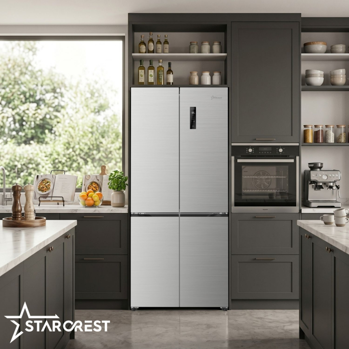 STARCREST SSCD-463IXE Side-by-Side Refrigerator, 463 L, Class E, Full No Frost, Inverter Compressor, Digital Display, 81 L Convertible Compartment, H 192 cm, Stainless Steel [10]
