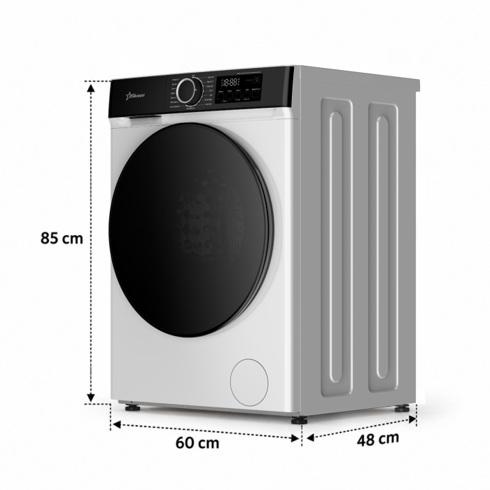 STARCREST SWM-8014WH Washing Machine, 8 kg, 1400 RPM, Energy Class A, BLDC Inverter Motor, 15 Programs, Steam Function, Digital Display, White [6]