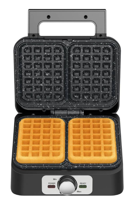 STARCREST Waffle Maker WM-2503BX, 1600W, Temperature Control Knob, Ceramic-Coated Plates, Black/Stainless Steel [1]