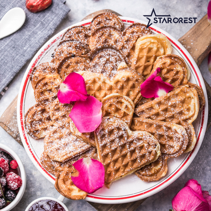 STARCREST Waffle Maker WM-2602X, 1200W, Dual Cooking Plates, Adjustable Temperature Knob, Non-Stick Coated Plates, Black/Stainless Steel [7]