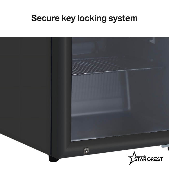 STARCREST Professional Refrigerated Display Case SBC-160BK, 160 L, Adjustable Thermostat, LED Lighting, Height 104 cm, Black [6]