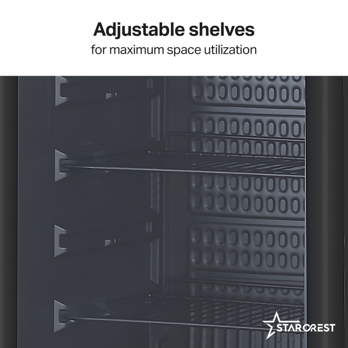 STARCREST Professional Refrigerated Display Case SBC-160BK, 160 L, Adjustable Thermostat, LED Lighting, Height 104 cm, Black [3]