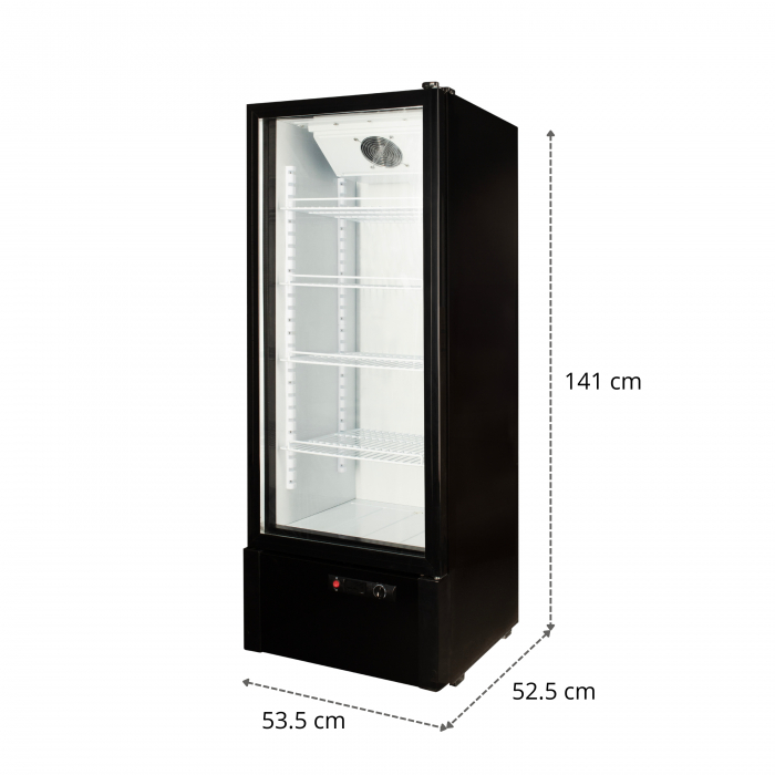 STARCREST Professional Refrigerated Display Case SPS-211WH, 218 L, Adjustable Thermostat, LED Lighting, Height 141 cm, Black [3]