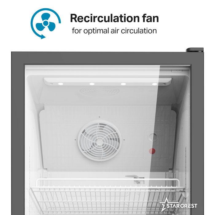 Vitrina frigorifica profesionala STARCREST SPS-350, 350 L, Termostat reglabil, Iluminare LED, H 194.5 cm, Negru [6]