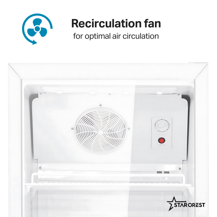 STARCREST Professional Refrigerated Display Case SPS-351WH, 350 L, Adjustable Thermostat, LED Lighting, H 194.5 cm, White [6]