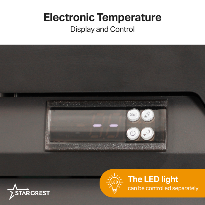 STARCREST Professional Refrigerated Display Case SPS-360DC, 360 L, Lightbox, Temperature Display, Digital Control Panel, LED Lighting, Wheels, H 195 cm [4]
