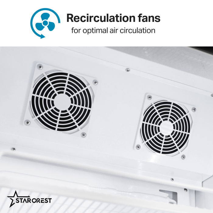 STARCREST Professional Refrigerated Display Case SPS-360DC, 360 L, Lightbox, Temperature Display, Digital Control Panel, LED Lighting, Wheels, H 195 cm [6]