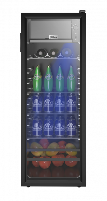 STARCREST Refrigerated Display Case SBC-138BK, 138 L, Temperature Control, Glass Door, Height 125 cm, Black [1]