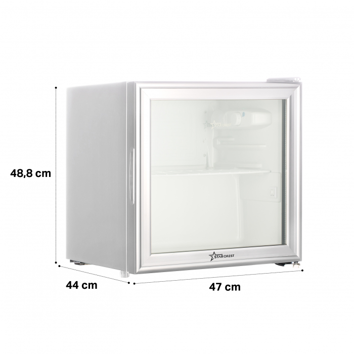 STARCREST Refrigerated Display Case SBC-51WHT, 46 L, Temperature Control, Glass Door, Height 48.8 cm, White [4]