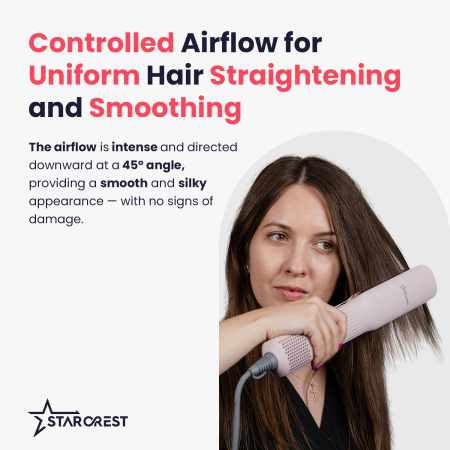 STARCREST hot air hair straightener SHS-1300PK, 1300 W, LCD display, negative ion technology, 5 temperature settings, 3 speeds, pink [3]