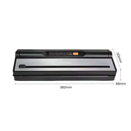STARCREST Vacuum Sealer Machine VS-6016, 110W, Touch Control, 5 Functions, Vacuum Hose for Containers, Built-in Cutter, Black/Stainless Steel [8]