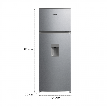 STARCREST 2-Door Refrigerator SF-204WD-SLE, 199 L, Class E, Water dispenser, LED lighting, Adjustable thermostat, Reversible doors, H 143 cm, Silver [9]