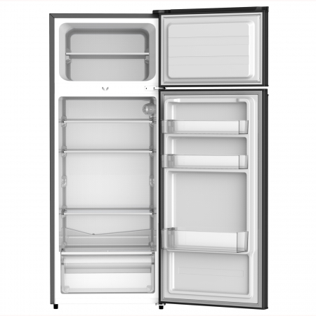 STARCREST 2-Door Refrigerator SF-210DX-E, 210 L, Class E, LED Lighting, Adjustable Thermostat, Reversible Doors, H 143 cm, Black Stainless Steel [1]