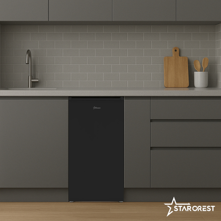 STARCREST Compact Single Door Refrigerator and Freezer SF-83BK-E, Class E, 83L Capacity, Interior Lighting, Ice Compartment, Height 85 cm, Black [4]
