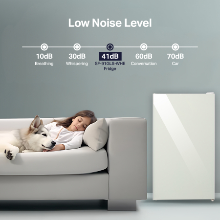 STARCREST Compact Single Door Refrigerator and Freezer SF-91GLS-WHE, Energy Class E, 91L Capacity, Interior Lighting, Height 83 cm, White Glass [7]