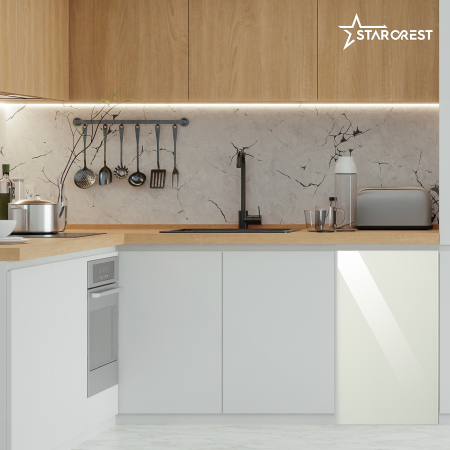 STARCREST Compact Single Door Refrigerator and Freezer SF-91GLS-WHE, Energy Class E, 91L Capacity, Interior Lighting, Height 83 cm, White Glass [6]