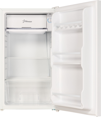 STARCREST Compact Single Door Refrigerator and Freezer SF-91GLS-WHE, Energy Class E, 91L Capacity, Interior Lighting, Height 83 cm, White Glass [1]