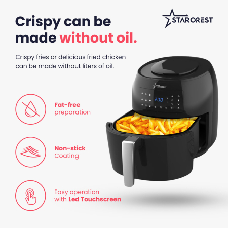 STARCREST, Digital Air Fryer SFR-7400BK, 1800 W, 7.4 Liters, Thermostat 80 - 200 °C, 9 Preset Programs, Black [2]