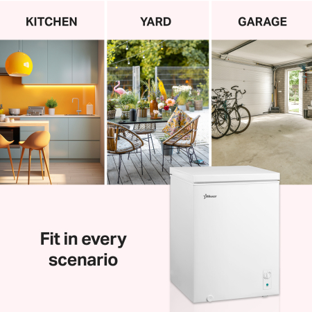 STARCREST Chest Freezer SCF-143WHE, Class E, 143L Capacity, Convertible System - Fridge Function, Adjustable Thermostat, White [1]