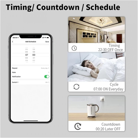 STARCREST smart plug 20A, Tuya Smart app, child safety protection, energy monitoring, compatible with Alexa/Google Assistant, white [3]