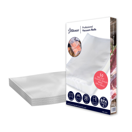 Small Domestic Appliances - STARCREST Professional Sealer Bags VBG-2030, 50 pieces, 20x30 cm, durable, reusable, sous vide, machine washable, BPA-free, transparent