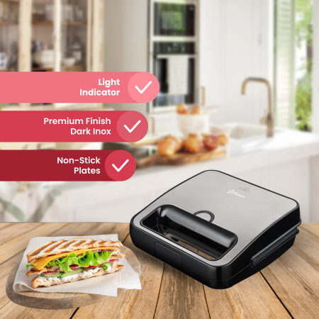 STARCREST Sandwich Maker Grill Panini SSM-2130IX, 750 W, LED Indicator, Premium Dark Inox Finish [1]