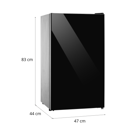 Single-Door Refrigerator - Cooler STARCREST SFL-92GLS-BKE, Class E, 92L Capacity, Interior Lighting, H 83 cm, H 83 cm, Black Glass [9]