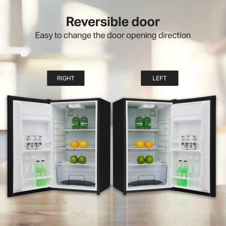 Single-Door Refrigerator - Cooler STARCREST SFL-92GLS-BKE, Class E, 92L Capacity, Interior Lighting, H 83 cm, H 83 cm, Black Glass [8]
