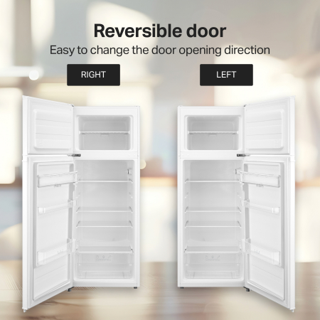 STARCREST 2-Door Refrigerator SF-204WD-WHE, 199 L, Energy Class E, Water Dispenser, LED Lighting, Adjustable Thermostat, Reversible Doors, 143 cm Height, White [8]