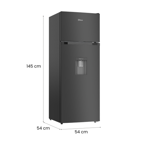STARCREST 2-Door Refrigerator SF-203WD-BKE, 203 L, Class E, Water Dispenser, LED Lighting, Adjustable Thermostat, Reversible Doors, H 145 cm, Black [8]
