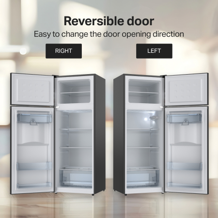 STARCREST 2-Door Refrigerator SF-203WD-BKE, 203 L, Class E, Water Dispenser, LED Lighting, Adjustable Thermostat, Reversible Doors, H 145 cm, Black [7]