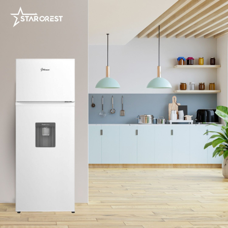 STARCREST 2-Door Refrigerator SF-203WD-WHE, 203 L, Class E, Water Dispenser, LED Lighting, Adjustable Thermostat, Reversible Doors, Height 145 cm, White [4]