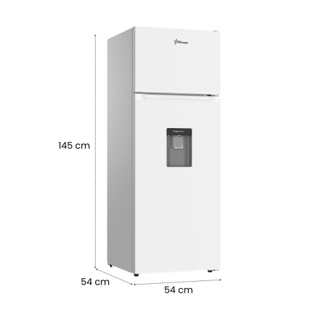 STARCREST 2-Door Refrigerator SF-203WD-WHE, 203 L, Class E, Water Dispenser, LED Lighting, Adjustable Thermostat, Reversible Doors, Height 145 cm, White [8]