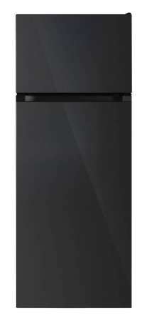 Large Appliances - STARCREST 2-Door Refrigerator SF-208GLS-BK, 208 L, Class E, LED Lighting, Reversible Doors, H 140 cm, Black Glass